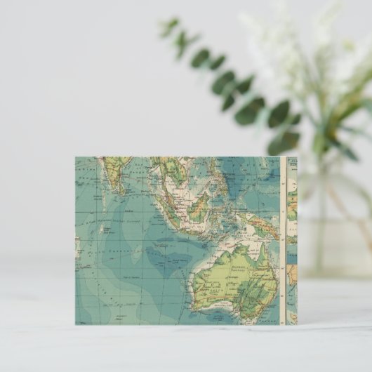 Indische oceaankabels, draadloze stations briefkaart (Staand voorkant)