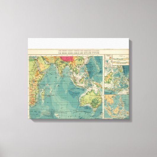 Indische oceaankabels, draadloze stations canvas afdruk (Voorkant)