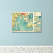 Indische oceaankabels, draadloze stations canvas afdruk (Insitu (Houten vloer))