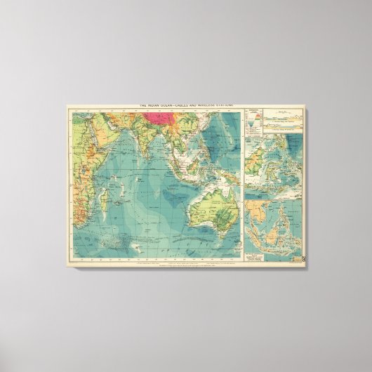Indische oceaankabels, draadloze stations canvas afdruk (Voorkant)