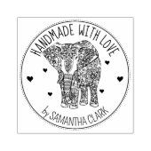 Indische olifant, aangepast handgemaakt met liefde rubberstempel (Afrduk)