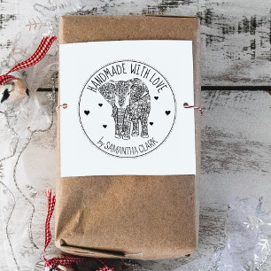 Indische olifant, aangepast handgemaakt met liefde rubberstempel