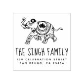 Indische olifant | Aangepast naam en retouradres Rubberstempel (Afrduk)