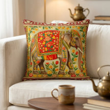 Indische olifant bloemrijke boheemse kunst