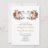 Indische olifant bruiloft uitnodiging (Voorkant)