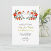 Indische olifant bruiloft uitnodiging (Staand voorkant)