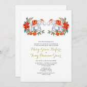 Indische olifant bruiloft uitnodiging (Voorkant / Achterkant)