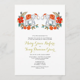 Indische olifant bruiloft uitnodiging