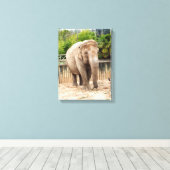 Indische olifant dier canvas afdruk (Insitu (Houten vloer))