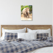 Indische olifant dier canvas afdruk (Insitu (Slaapkamer))