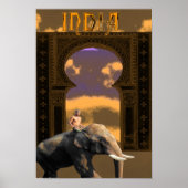 Indische olifant en Rider Poster (Voorkant)