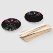 Indische olifant Floral Black Wedding Handwaaier (Niet-gemonteerd)