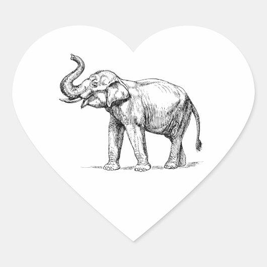 Indische olifant hart sticker (Voorkant)