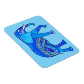 Indische olifant in een Blue Arabesque Pattern Magneet (Rechterzijde)
