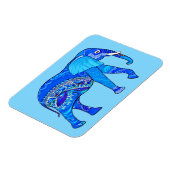 Indische olifant in een Blue Arabesque Pattern Magneet (Linkerzijde)