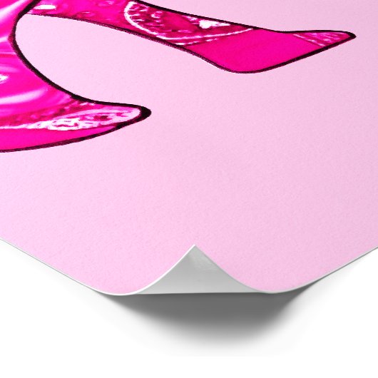 Indische olifant in een Fuchsia Pink Arabesque Pat Poster (Hoek)