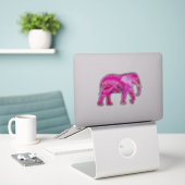 Indische olifant in een Fuchsia Pink Arabesque Pat Sticker (Laptop op bureau)