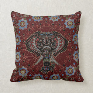 Indische olifant in Mandala Ornament Kussen