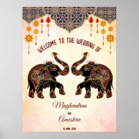  Indische olifant Indische bruiloft, welkomstbord