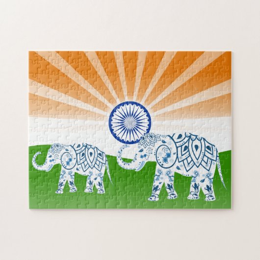 Indische olifant legpuzzel (Horizontaal)
