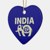 Indische olifant met Poster Keramisch Ornament (Links)