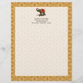 Indische olifant met rode doek briefhoofd ontwerp (Voorkant)