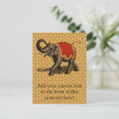 Indische olifant met rode doek briefkaart (Staand voorkant)