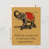 Indische olifant met rode doek briefkaart (Voorkant / Achterkant)