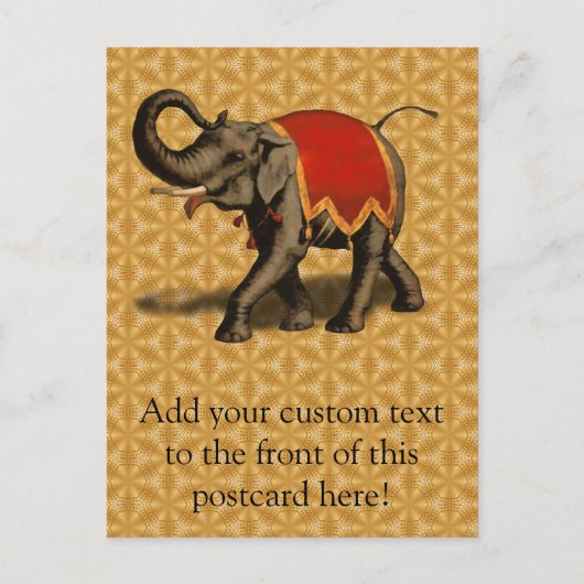 Indische olifant met rode doek briefkaart (Voorkant)