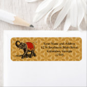 Indische olifant met rode doek etiket (Insitu)