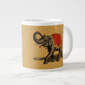 Indische olifant met rode doek grote koffiekop (Voorkant rechts)