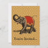 Indische olifant met rode doek kaart (Voorkant)