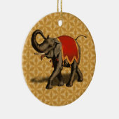 Indische olifant met rode doek keramisch ornament (Rechts)