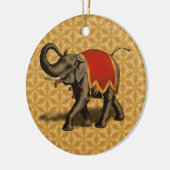 Indische olifant met rode doek keramisch ornament (Links)