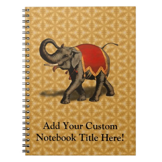 Indische olifant met rode doek notitieboek (Voorkant)