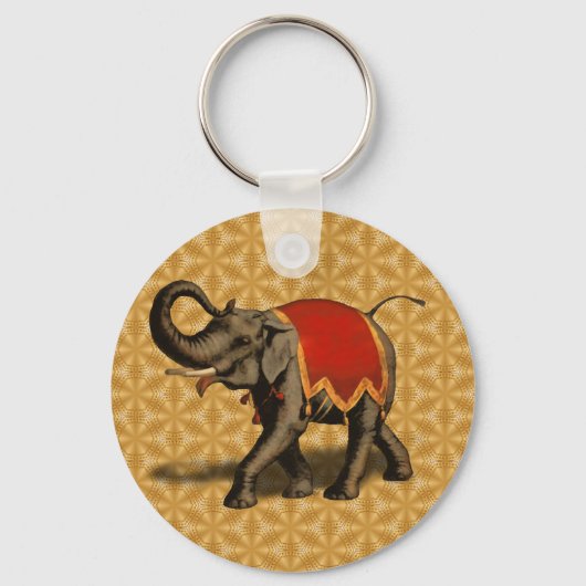Indische olifant met rode doek sleutelhanger (Voorkant)