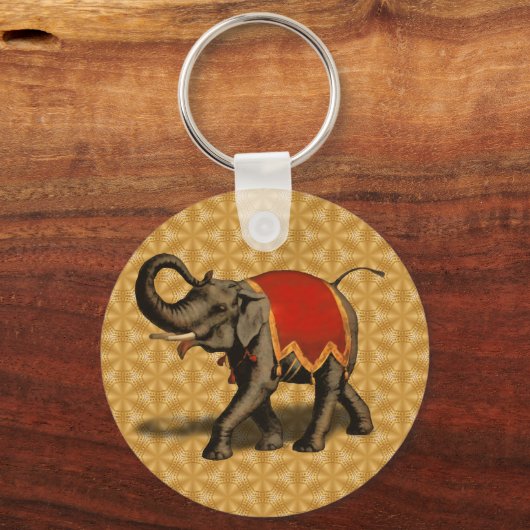 Indische olifant met rode doek sleutelhanger (Achterkant)