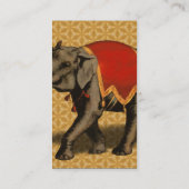 Indische olifant met rode doek visitekaartje (Achterkant)
