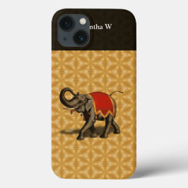 Indische Olifant met Rode Stof Case-Mate iPhone Case