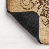 Indische olifant op Burlap Muismat (Hoek)