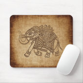 Indische olifant op Burlap Muismat (Met muis)