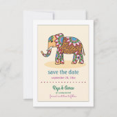 Indische olifant Save the Date Notice Kaart (Voorkant)
