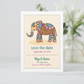 Indische olifant Save the Date Notice Kaart (Staand voorkant)