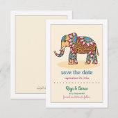 Indische olifant Save the Date Notice Kaart (Voorkant / Achterkant)