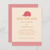 Indische olifant slaat de datum op kaart (Voorkant / Achterkant)