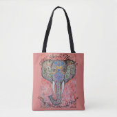 Indische olifant Waterverf Art Canvas tas (Voorkant)
