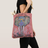 Indische olifant Waterverf Art Canvas tas (Dichtbij)