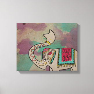 Indische olifant Waterverf Canvas Wandkunst