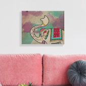 Indische olifant Waterverf Canvas Wandkunst Afdruk (Insitu (Woonkamer))