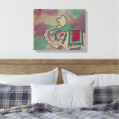 Indische olifant Waterverf Canvas Wandkunst Afdruk (Insitu (Slaapkamer))